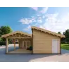 Casa di legno prefabbricata con incastro a coda di rondine PAMELA 115 m² 100mm, lato destro