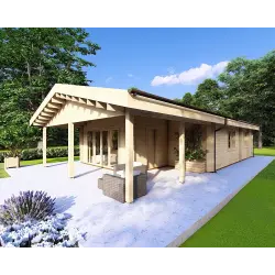Casa prefabbricata con 5 stanze EVA 108 m² 44/140/44 mm, fronte lato destro