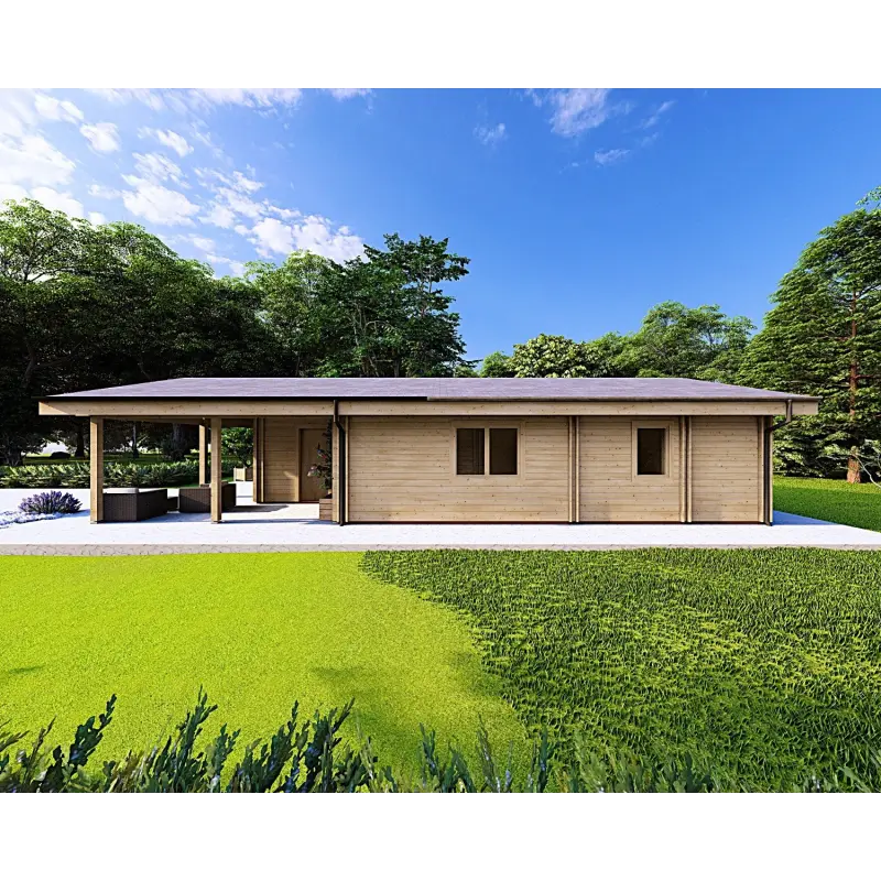 Casa prefabbricata con 5 stanze EVA 108 m² 44/140/44 mm, lato destro