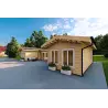 Casa abitabile in legno a ferro di cavallo AMBRA 96 m² 100mm, fronte lato destro