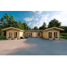 Casa abitabile in legno a ferro di cavallo AMBRA 96 m² 100mm, vista frontale