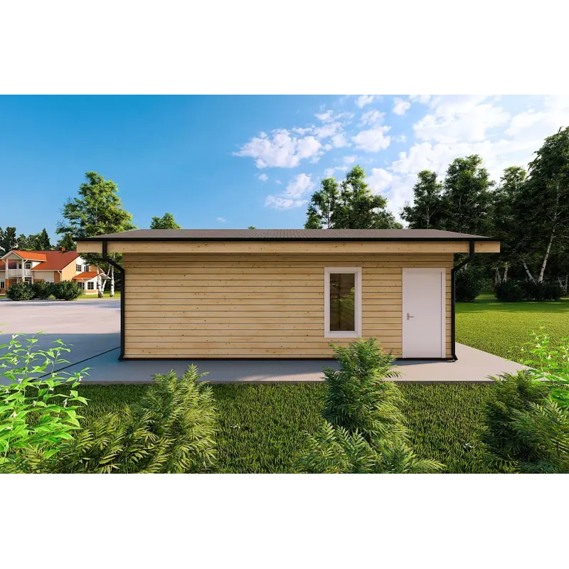 Casa abitabile in legno a ferro di cavallo AMBRA 96 m² 100mm, lato destro