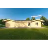 Casa abitabile in legno a ferro di cavallo AMBRA 96 m² 100mm, retro