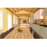 Casa abitabile in legno a ferro di cavallo AMBRA 96 m² 100mm, interno cucina