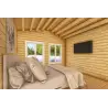 Casa abitabile in legno a ferro di cavallo AMBRA 96 m² 100mm, interno camera da letto