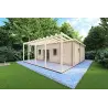 Casa di legno coibentata con 3 stanze ISOBEL 50 m² 44/100/44 mm, fronte lato destro