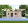 Casa di legno coibentata con 3 stanze ISOBEL 50 m² 44/100/44 mm, vista frontale