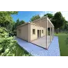 Casa di legno coibentata con 3 stanze ISOBEL 50 m² 44/100/44 mm, fronte lato sinistro