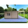 Casa di legno coibentata con 3 stanze ISOBEL 50 m² 44/100/44 mm, lato sinistro