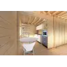 Casa di legno coibentata con 3 stanze ISOBEL 50 m² 44/100/44 mm, interno cucina