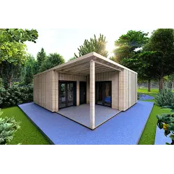 Casa in legno coibentata LUCIA 60 m² 60/100/30/40 mm, fronte lato sinistro