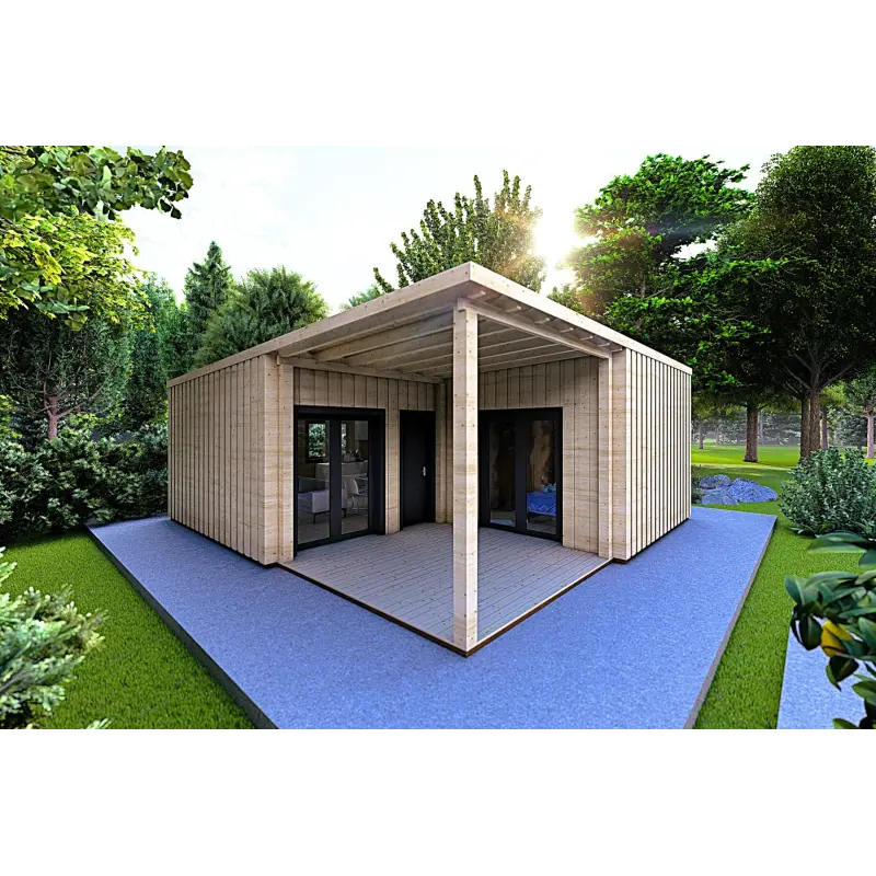 Casa in legno coibentata LUCIA 60 m² 60/100/30/40 mm, fronte lato sinistro