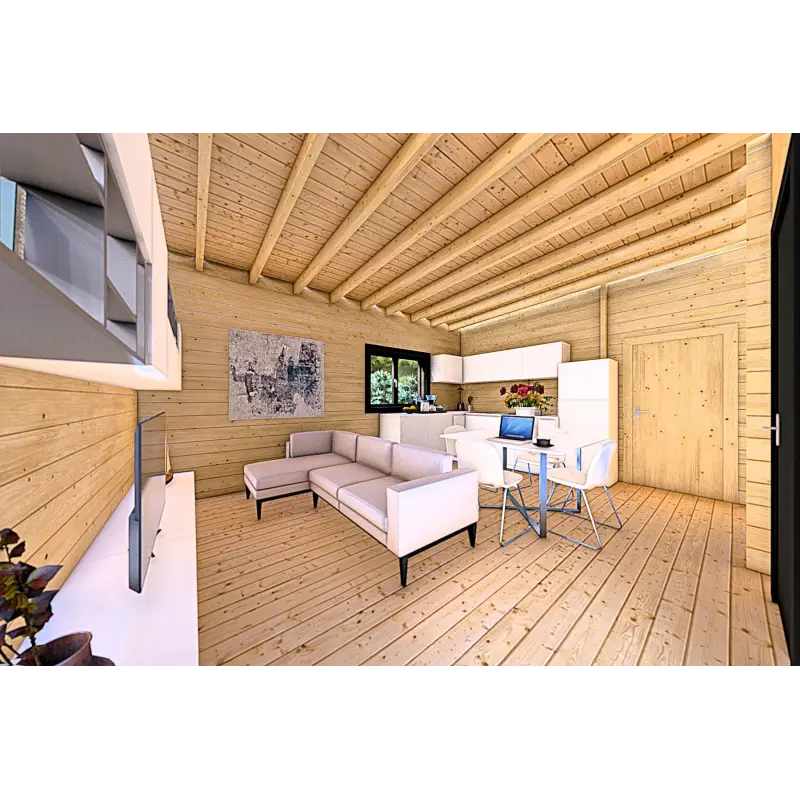 Casa in legno coibentata LUCIA 60 m² 60/100/30/40 mm, interno open space