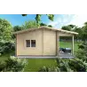 Casa di legno coibentata per campeggi EMMA 8x7 44/100/44 mm, lato sinistro