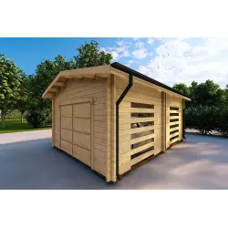 Garage in legno ventilato 6.2x4.2 70mm, fronte lato destro