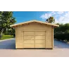 Garage in legno ventilato 6.2x4.2 70mm, vista frontale