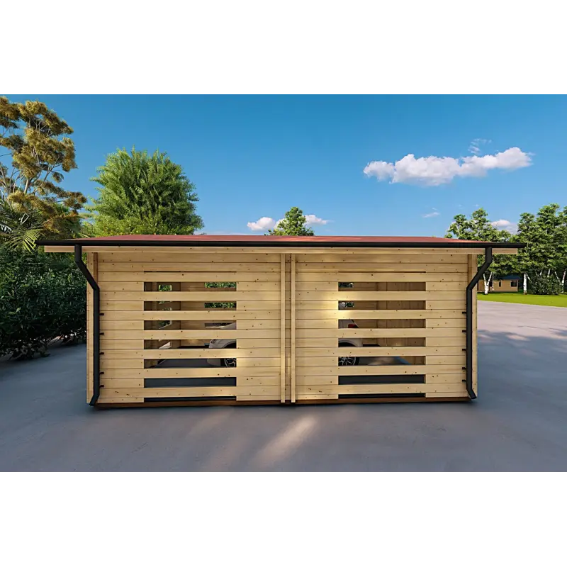 Garage in legno ventilato 6.2x4.2 70mm, lato destro