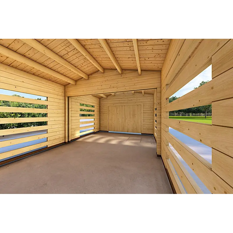 Garage in legno ventilato 6.2x4.2 70mm, interno