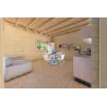 Casa in legno coibentata con patio MILENA 9x6.5 44/100/44 mm, interno open space