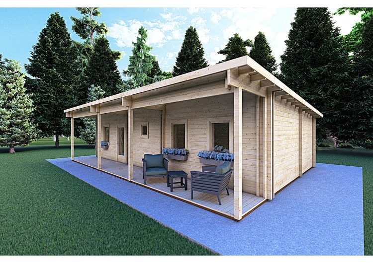 Casa coibentata con ottimo isolamento termico AGATA 75 m² 44/120/44 mm, fronte lato destro