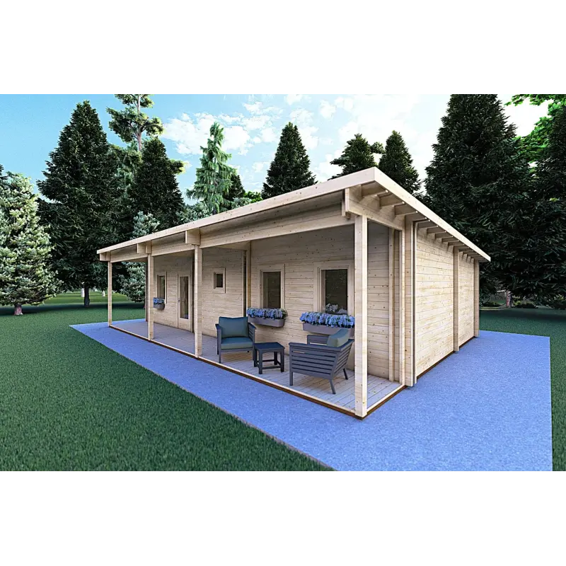 Casa coibentata con ottimo isolamento termico AGATA 75 m² 44/120/44 mm, fronte lato destro