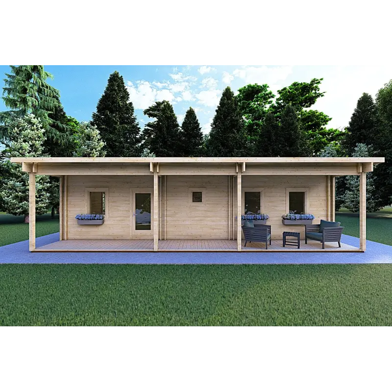Casa coibentata con ottimo isolamento termico AGATA 75 m² 44/120/44 mm, vista frontale