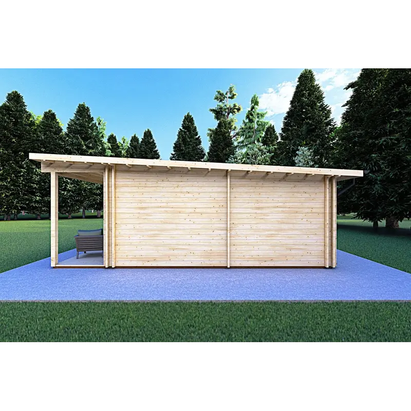Casa coibentata con ottimo isolamento termico AGATA 75 m² 44/120/44 mm, lato destro