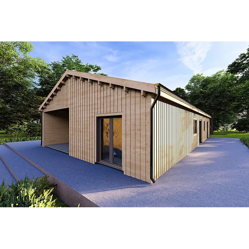 Casa abitabile in legno 180 m² ARYA 60/120/30/40 mm, fronte lato destro