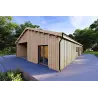 Casa abitabile in legno 180 m² ARYA 60/120/30/40 mm, fronte lato destro