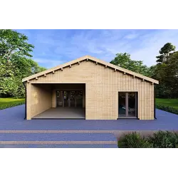 Casa abitabile in legno 180 m² ARYA 60/120/30/40 mm, vista frontale
