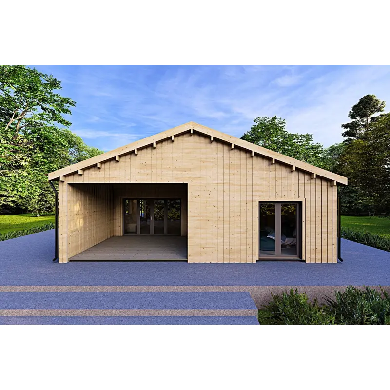 Casa abitabile in legno 180 m² ARYA 60/120/30/40 mm, vista frontale