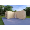 Casa abitabile in legno tetto piano YARA 55 m² 60/120/30/40 mm, fronte lato destro