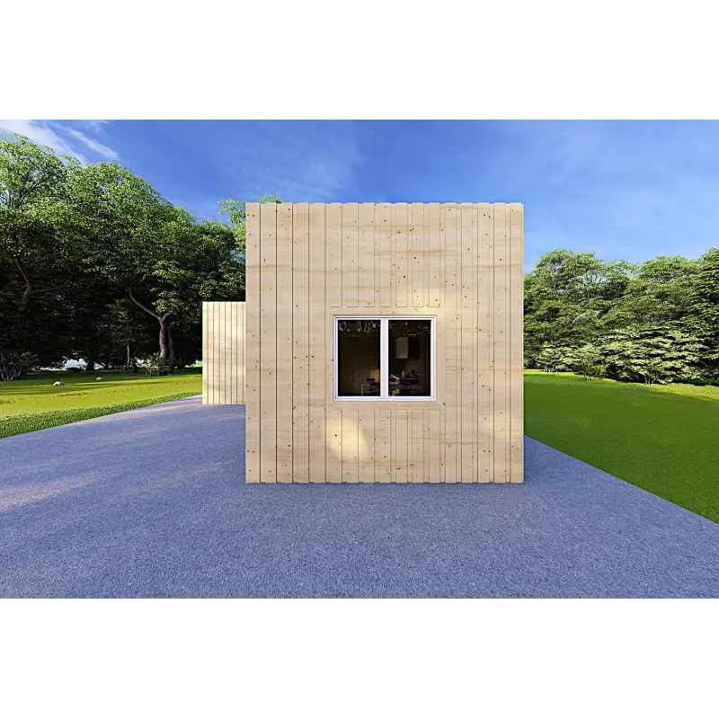 Casa abitabile in legno tetto piano YARA 55 m² 60/120/30/40 mm, lato destro