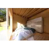 Casa abitabile in legno tetto piano YARA 55 m² 60/120/30/40 mm, interno camera matrimoniale