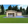 Casa in legno coibentata a L TANIA 50 m² 44/100/44 mm, vista frontale