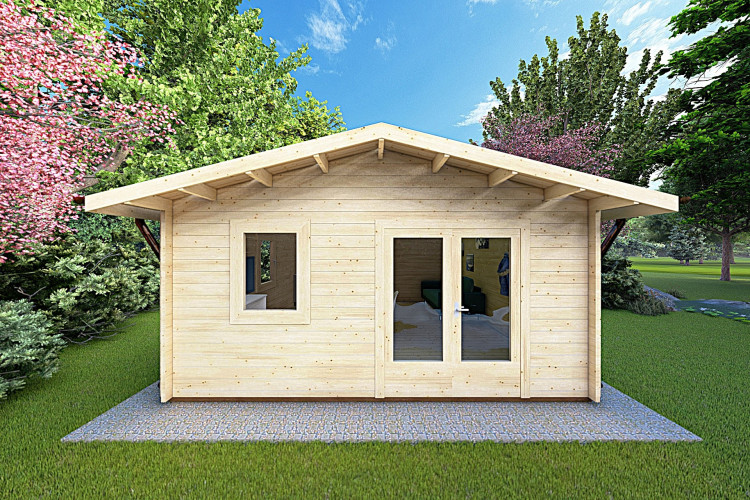 Casetta in legno MATILDE 5x5 44mm, vista frontale