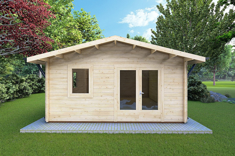 Casetta in legno MATILDE 5x6 44mm, vista frontale