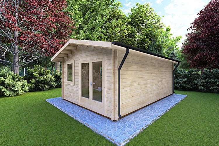 Casetta in legno MATILDE 6x4 44mm, fronte lato