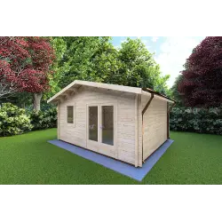 Casetta in legno EMILY 5x4 44mm, fronte lato destro