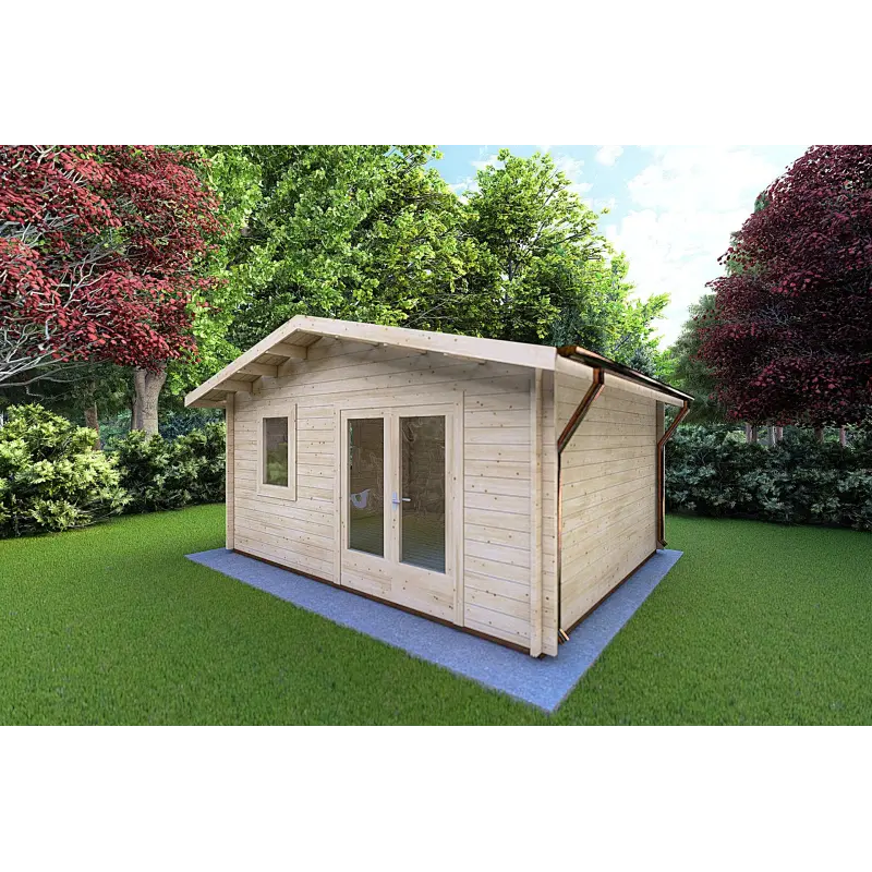 Casetta in legno EMILY 5x4 44mm, fronte lato destro