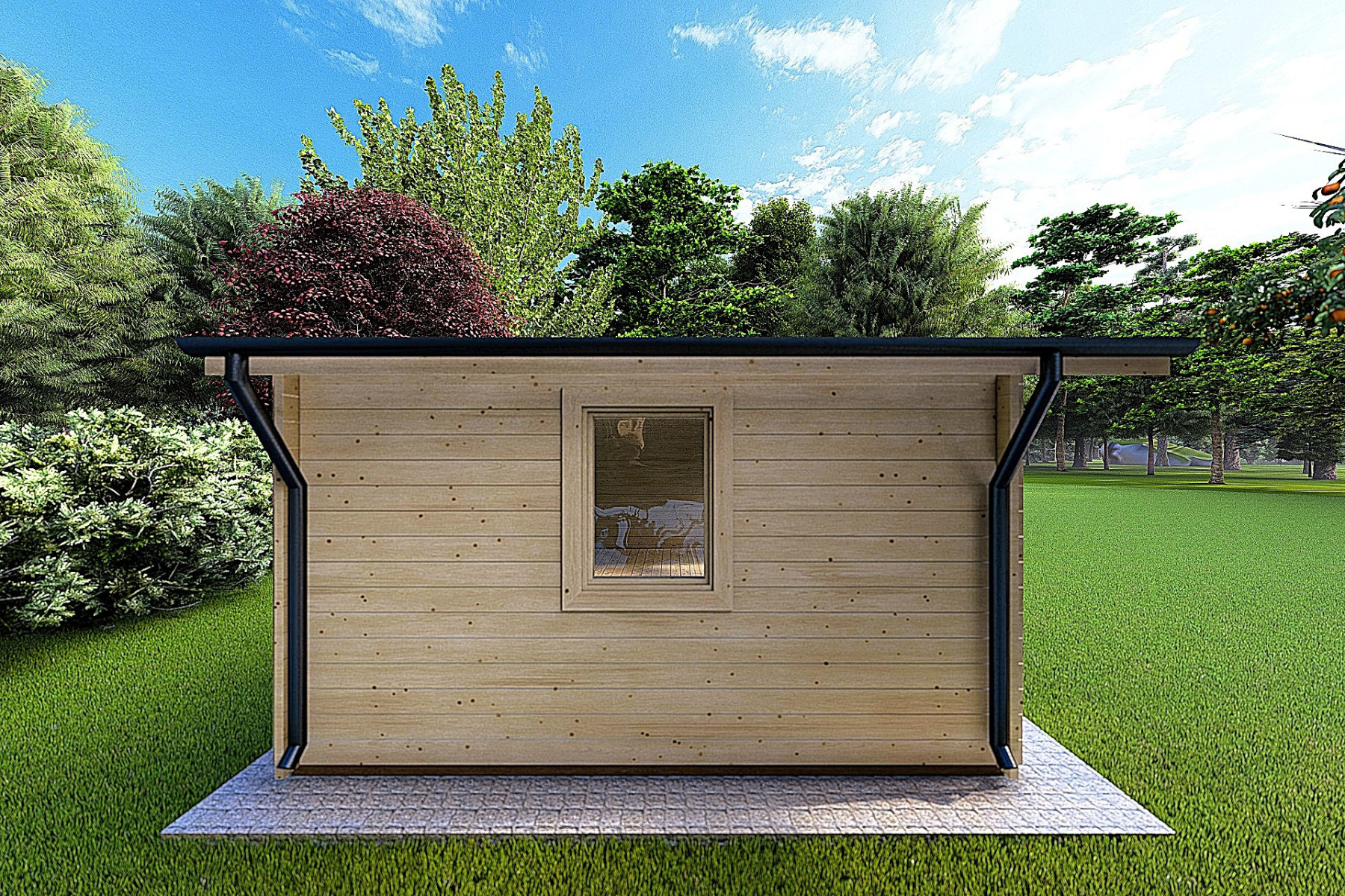 Casetta da giardino EMILY 6x4 44mm, lato sinistro