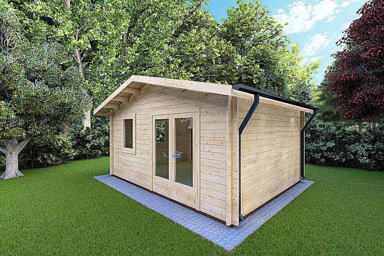 Casetta da giardino EMILY 6x4 44mm, fronte lato destro