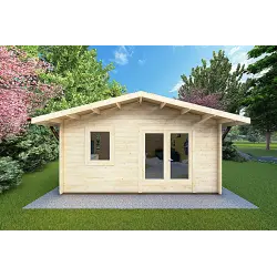 Casa in legno MATILDE 6x6 44mm, vista frontale