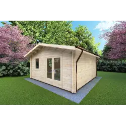 Casa in legno MATILDE 6x6 44mm, fronte lato destro