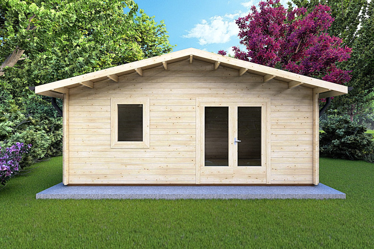 Casetta in legno EMILY 6x3 44mm, vista frontale