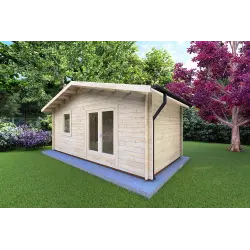 Casetta in legno EMILY 6x3 44mm, fronte lato destro