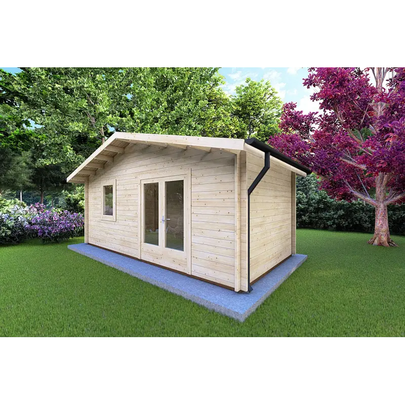 Casetta in legno EMILY 6x3 44mm, fronte lato destro