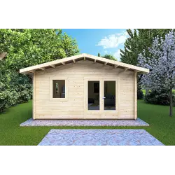 Casa in legno da giardino EMILY 5x6 44mm, vista frontale