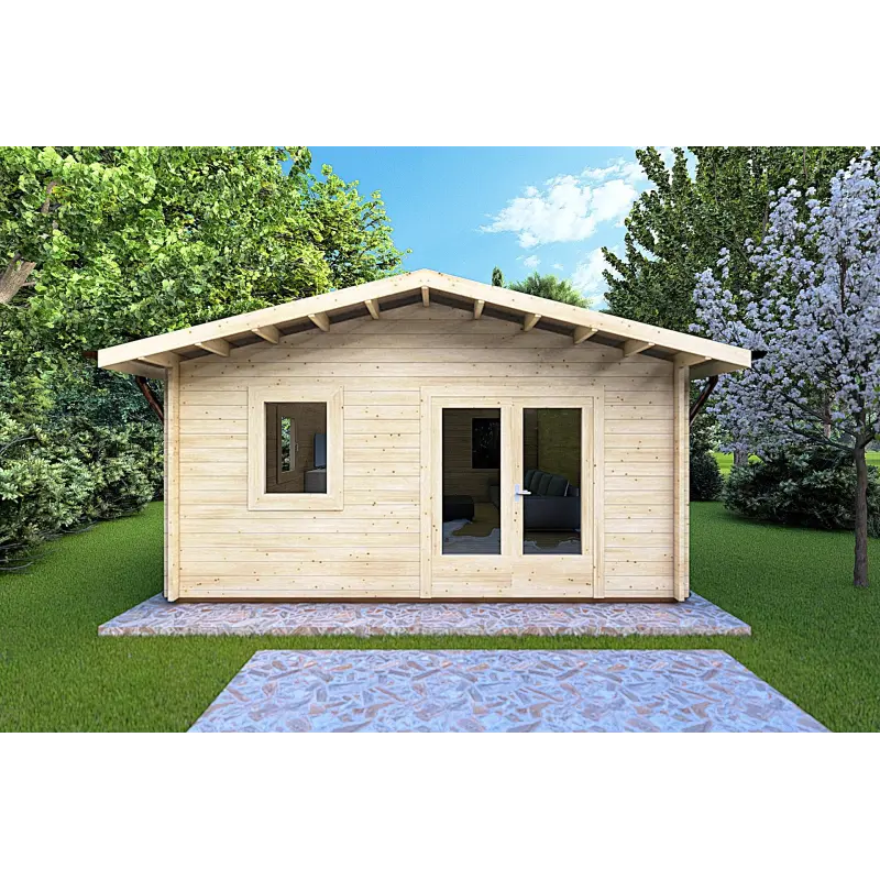 Casa in legno da giardino EMILY 5x6 44mm, vista frontale