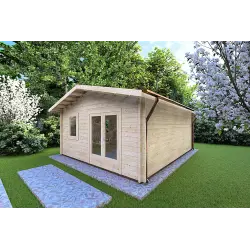Casa in legno da giardino EMILY 5x6 44mm, fronte lato destro